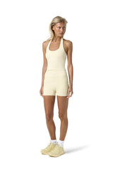 Soft Active Halter Top in Butter Yellow