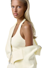 Trademark Shrunken Zip Up in Butter Yellow