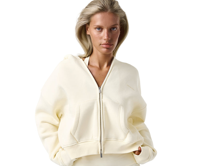 Trademark Shrunken Zip Up in Butter Yellow