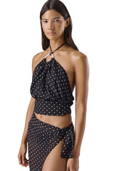 Minnie Halter Top in Black