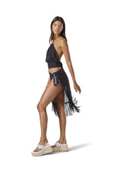 Minnie Tassel Sarong in Black