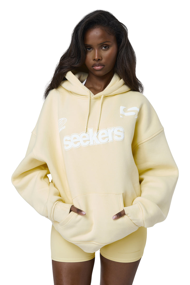 Seekers Motif Hoodie in Butter Yellow