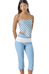 Polka Scarf in Powder Blue