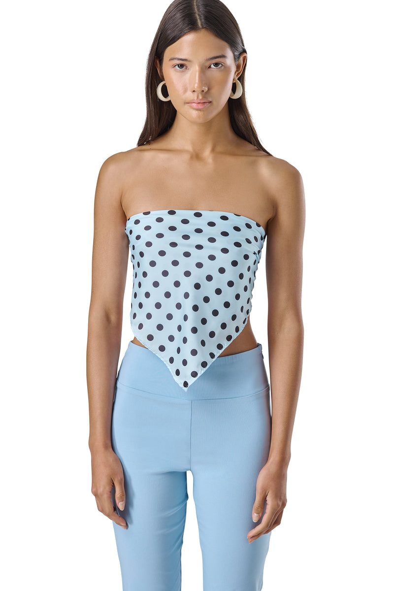 Polka Scarf in Powder Blue