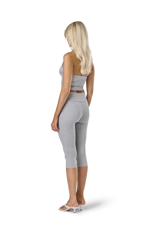 Huggie Capri Leggings in Marl Grey