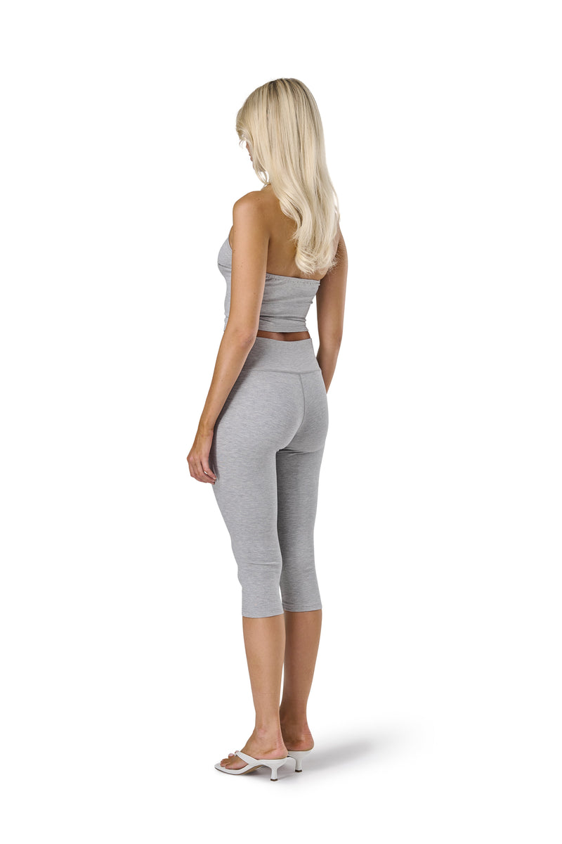 Huggie Capri Leggings in Marl Grey