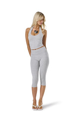 Huggie Halter Top in Marl Grey