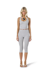 Huggie Capri Leggings in Marl Grey