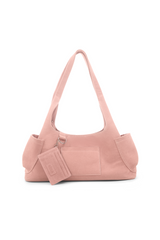 Martha Faux Suede Carryall in Rose