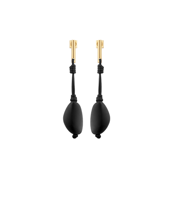 Téré Drop Earrings - Black Marble