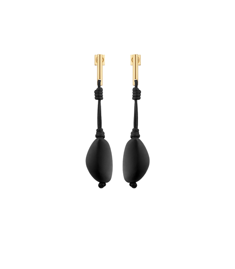 Téré Drop Earrings - Black Marble