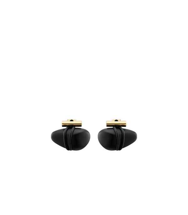 Téré Stud Earrings - Black Marble
