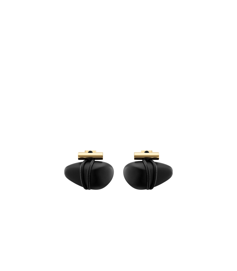Téré Stud Earrings - Black Marble