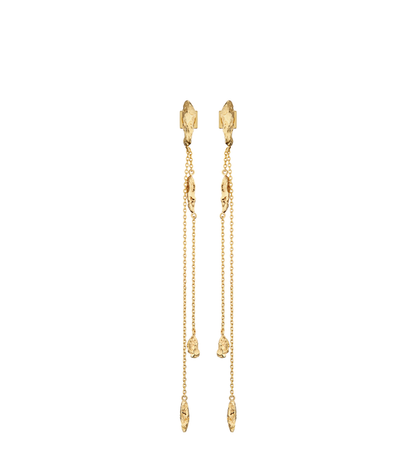 Eroz Chain Earrings - 24 carat gold-gilded edition