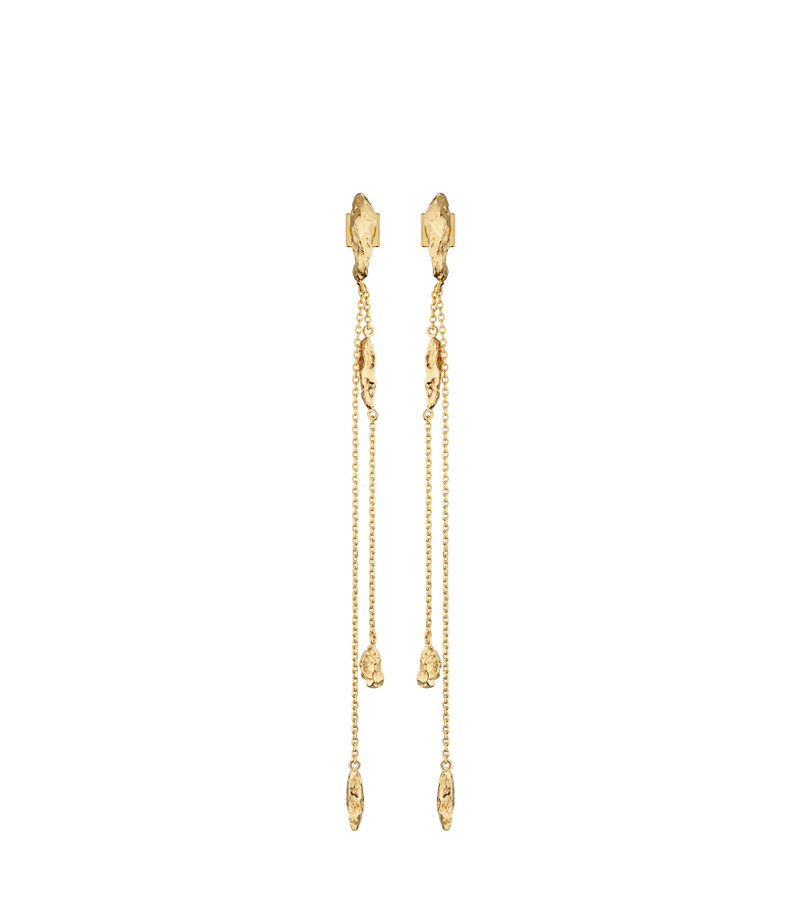 Eroz Chain Earrings - 24 carat gold-gilded edition