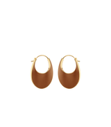 Éole Slim Hoop Earrings - Camel Leather