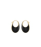 Éole Slim Hoop Earrings - Black Leather