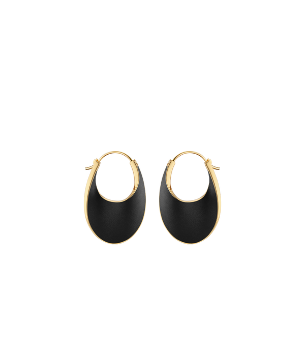 Éole Slim Hoop Earrings - Black Leather