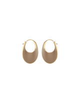 Éole Slim Hoop Earrings - Taupe Leather