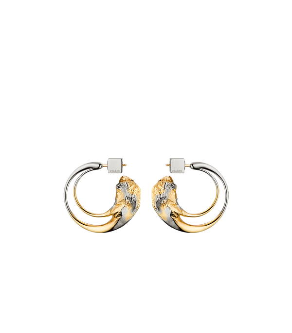 Eroz Hoop Earrings - Duo palladium with 24 carat gold plating