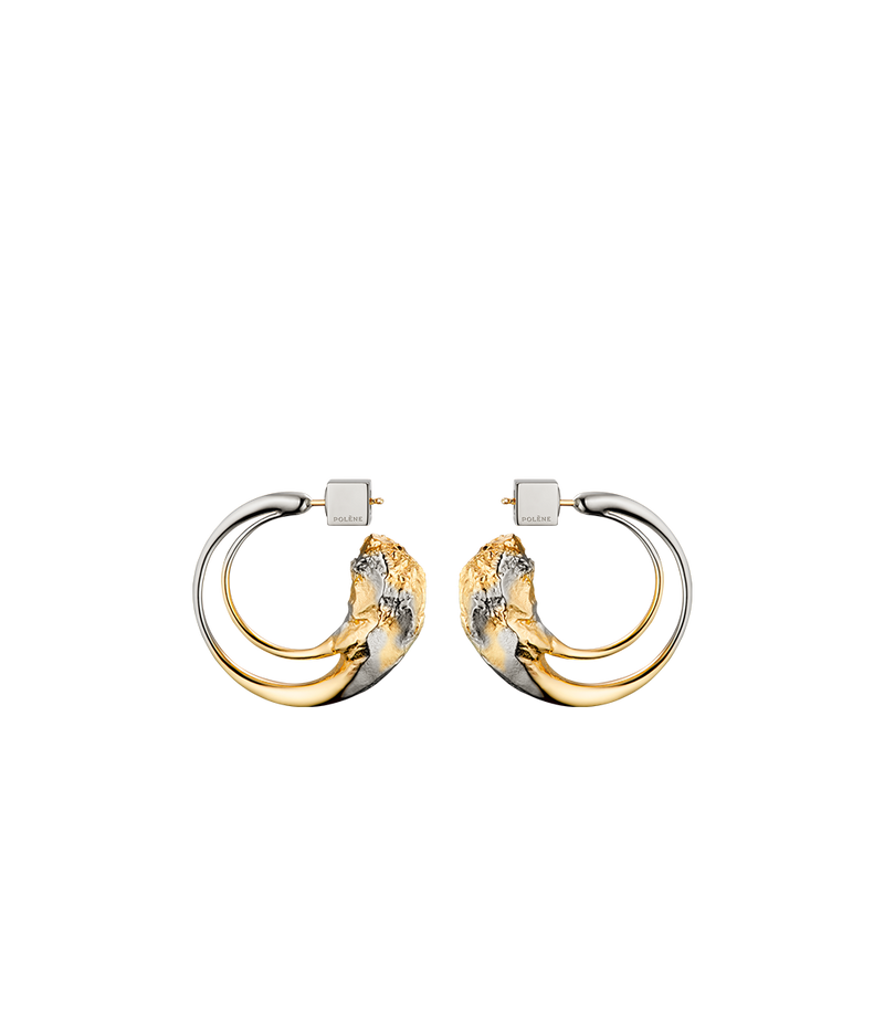 Eroz Hoop Earrings - Duo palladium with 24 carat gold plating