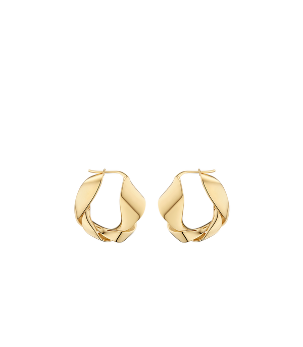 Éole Wavy Hoop Earrings - 24 carat gold-gilded edition