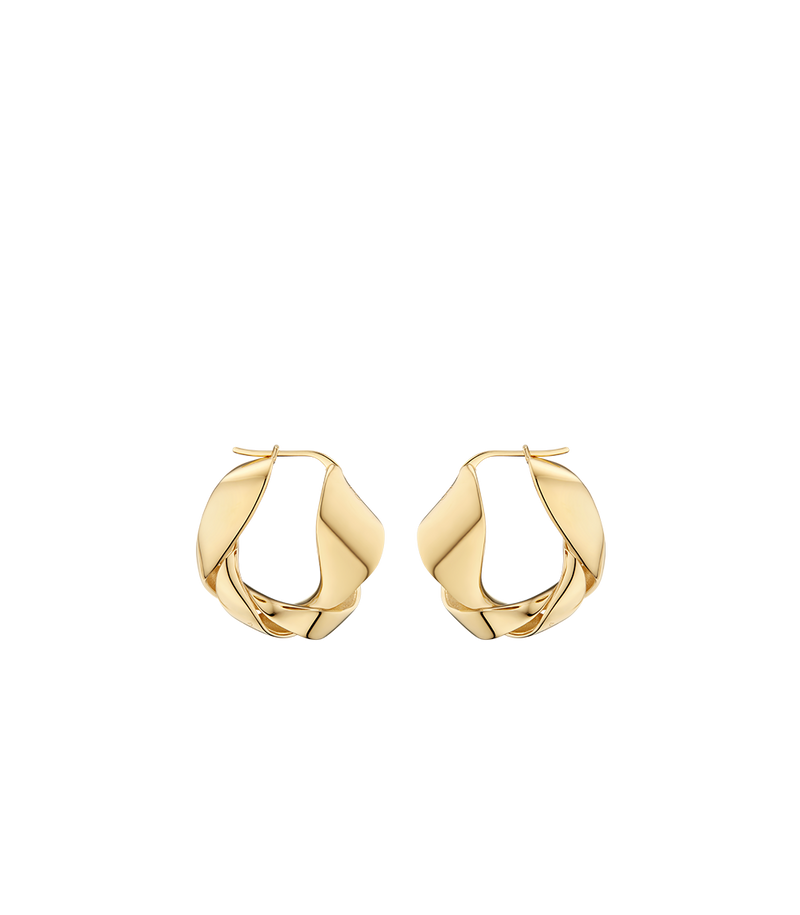 Éole Wavy Hoop Earrings - 24 carat gold-gilded edition