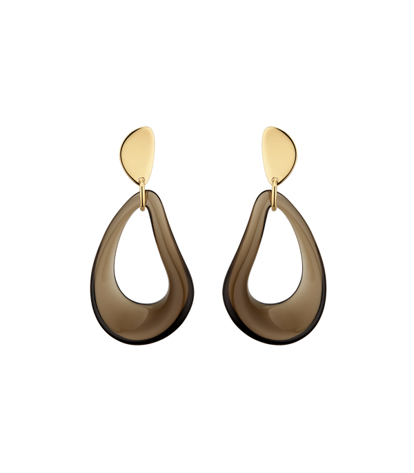 Naé Drop Earrings - Smoked glass