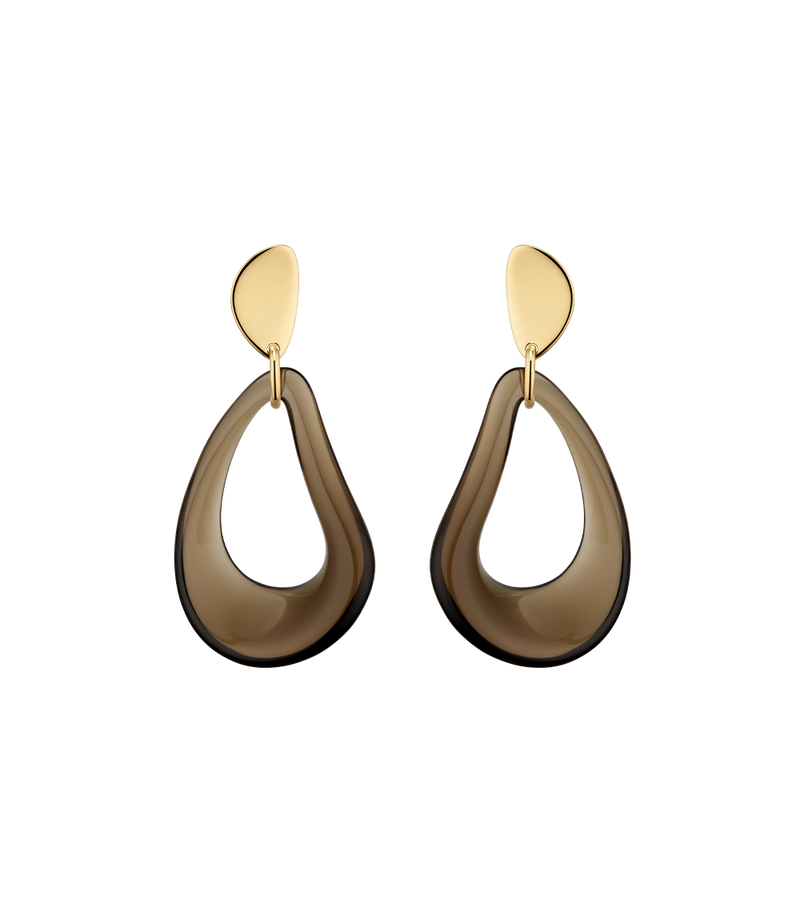Naé Drop Earrings - Smoked glass