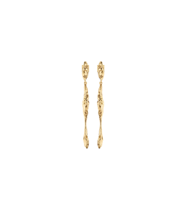 Eroz Drop Earrings - 24 carat gold-gilded edition