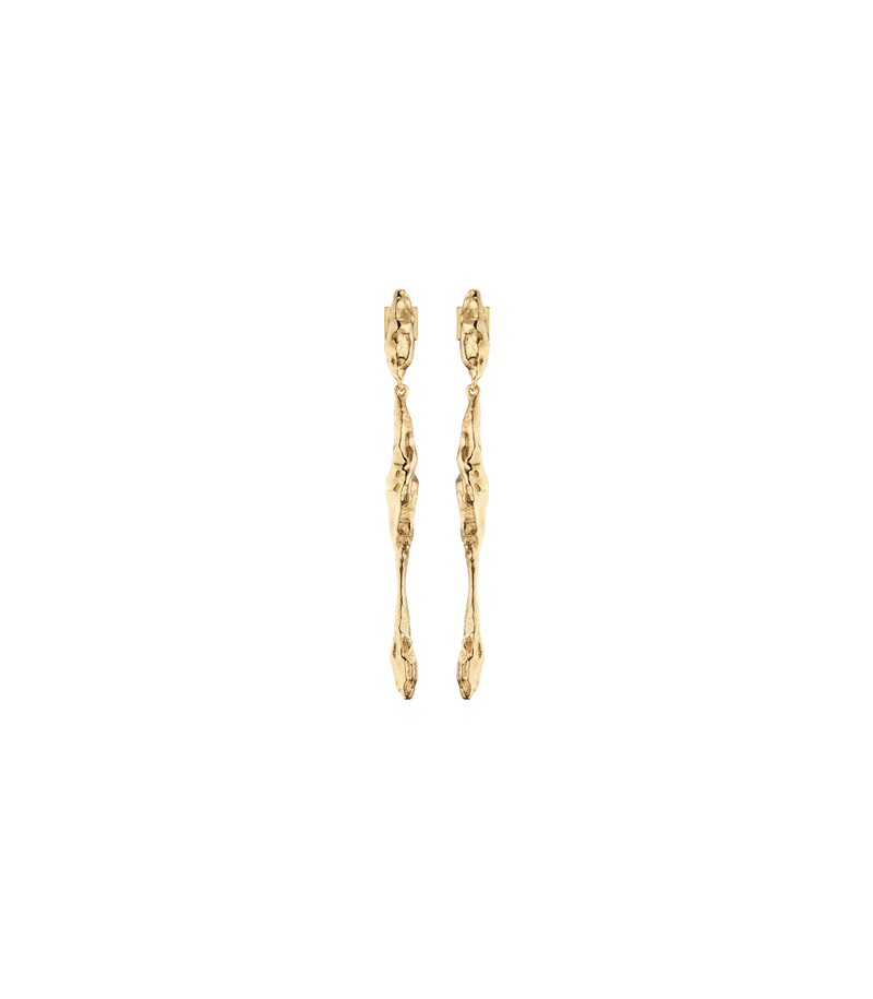 Eroz Drop Earrings - 24 carat gold-gilded edition