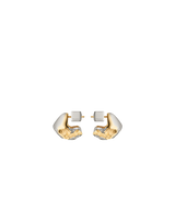 Eroz Stud Earrings - Duo palladium with 24 carat gold plating