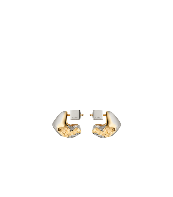Eroz Stud Earrings - Duo palladium with 24 carat gold plating