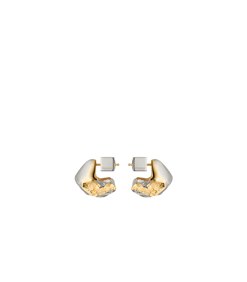 Eroz Stud Earrings - Duo palladium with 24 carat gold plating